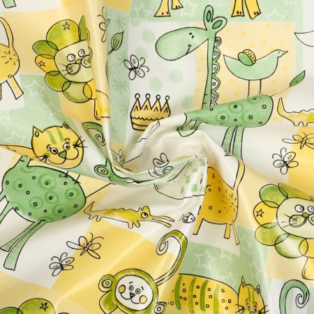 Baby oilcloth "Cartoons", district. 70x100 cm., Without edging, white/green color-3