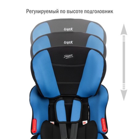 Car Seiger Siger "Cosmo", Lux, group 1/2/3, 9-36 kg, 1-12 years old, blue color.-7