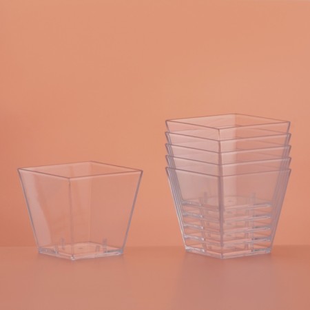 Plastic disposable form for buckshot "square", 60 ml, color transparent color-7