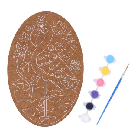Wood painting "Flamingo" (oval, large envelope)-1