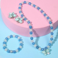 Set of children's “chosen” 3 subjects: clips, pendant, bracelet, butterfly, color mix