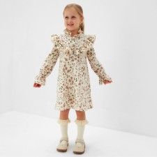 Dress for girls Minaku: Cotton Collection Beige Color, Rr. 98