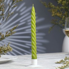 Candle twisted, 2.3x 24.5 cm, 5 hours, 50 g, olive