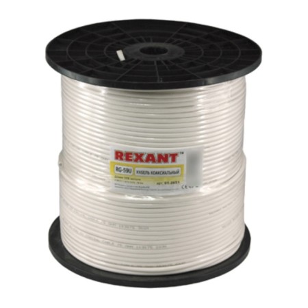 Bay COBAXIL COOLSIL RG-59U, 75om, Cu/Al/Cu, 64%, 305m, Indoor, white rexant-1