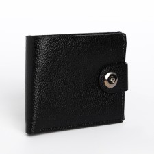 Male purse on a magnet, department for bills, for cards, black color