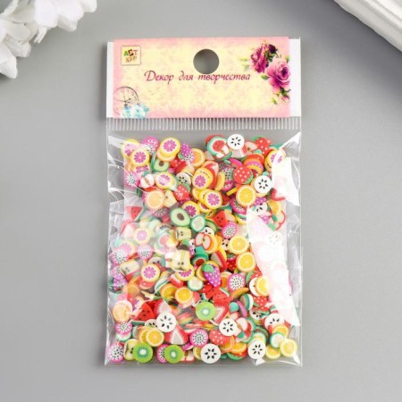 Decor for creativity plastic "Fruits" 10 grams 0.6x0.6 cm-2