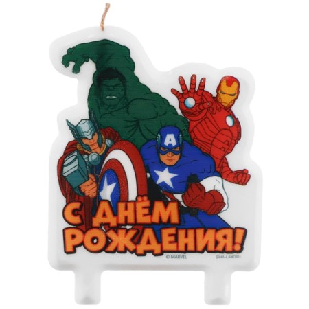 Candle for the cake "Happy Birthday!", 75 x 100 cm, Avengers-1