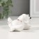 Souvenir Ceramics "Frog on vacation" White with gold, rhinestones 4.5x4x6.2 cm