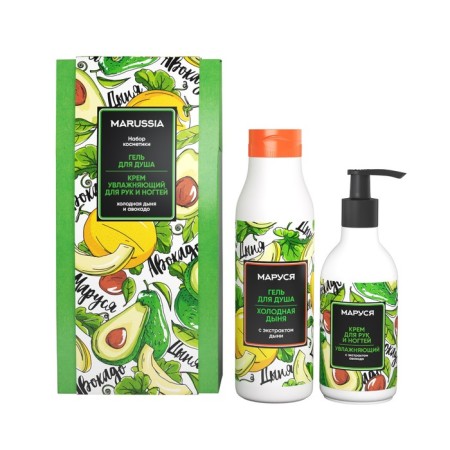 Set Marussia "Cold Melon and Avocado": shower gel 400 ml + hand cream 250 ml