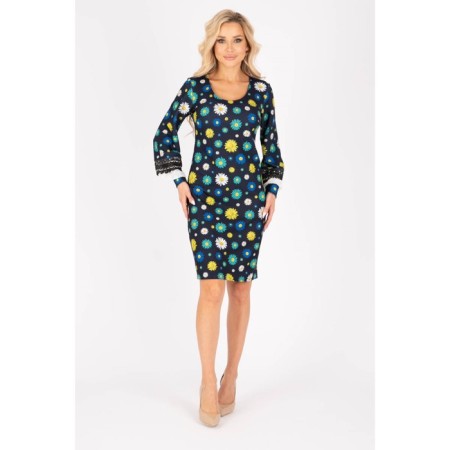 Female dress, size 44, blue, green color-4
