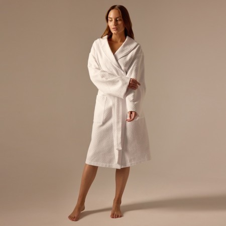WAFELA Women's bathrobe SL Home: Waffle "Blanc de Blanc", size M, 100% cotton, 320 g/m2-2