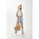 Women's backpack made of artificial leather with lightning, beige color