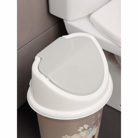 Garbage bucket with a mobile lid Violet "Watercolor", 14 liters-6