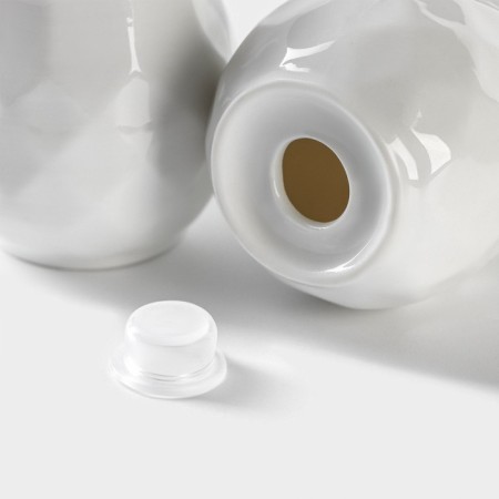 Set for spices ceramic "esthete. Gerda ", 2 subjects: Solonka, List, White Color-4