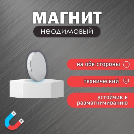 Magnet Technical Silver Circle 5x5x1 mm