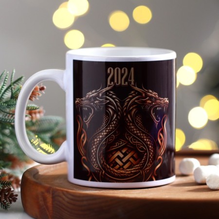 Ceramic mug "Male New Year", 320 ml, black color-1