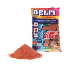 Прикормка DELFI Rainbow, карп-карась клубника, барбарис, красная, 800 г