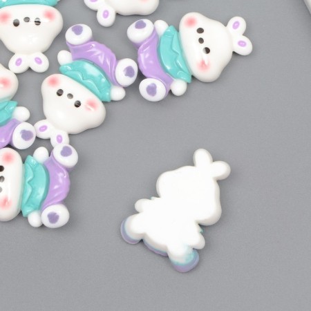 Decor for creativity Plastic "White rabbit with a blush" 2.9x2x1 cm-1