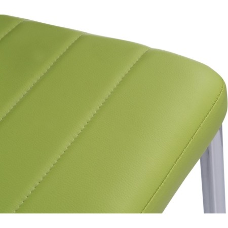Stool on the Grass Carcass DC2-001 Metal/Ecokuzha, Chrome/Green 41x45x96 cm-3