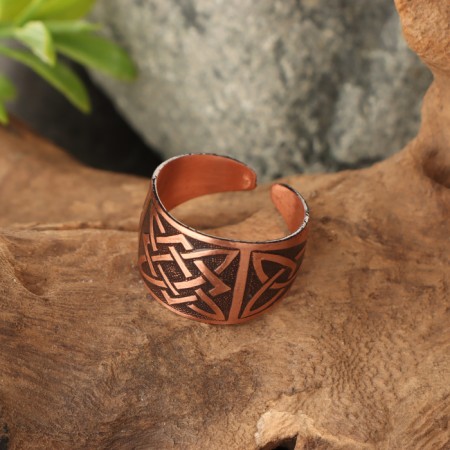 The amulet ring "Square Svarog", plate, copper-2
