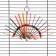 Toy for birds "Fan" with a bell, multi -colored, 20 x 20 cm