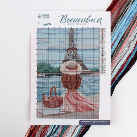 Cross -stitch "Picnic in Paris", a set for creativity, 30 x 20 cm-2
