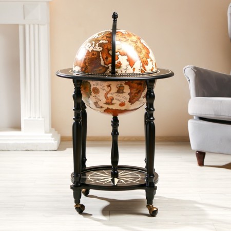 Globe bar decorative "Wanderer map" 56.5x56.5x91.5 cm-7
