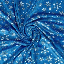 Velur flap with New Year's application, large snowflakes, 100 × 150 cm