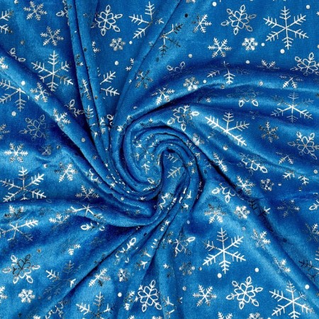 Velur flap with New Year's application, large snowflakes, 100 × 150 cm