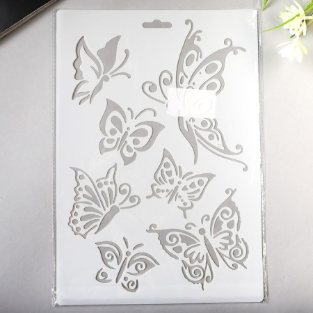 Plastic stencil "Roy butterflies" 21x31 cm-2