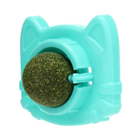 A toy for cats with cat mint "cat", 6.8 cm, turquoise-4