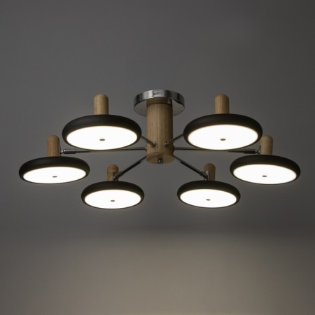 Julia chandelier 6xLED 144W 3000-6000K black-chromium 80x80x22 cm-3