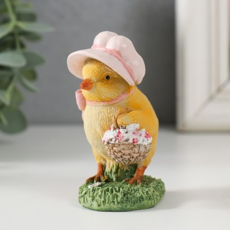 Polystone souvenir "Chip with a hat with a basket of flowers" 6.5x4x88 cm-3