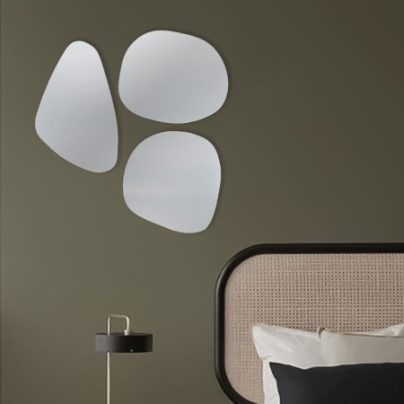 Wall mirror "Stones", 3 elements, p. 30 x 17 cm, 21 x 30.5 cm, 22 x 21.5 cm