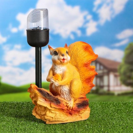 Garden Lantern "Squirrel with a nut under the flashlight" 24x24cm-1