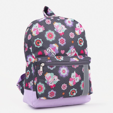 Baby backpack on lightning, external pocket, gray/pink color-2