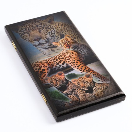 Narts "Leopard", wooden board 40 x 40 cm, with a field for playing checkers-6