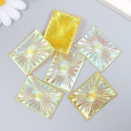 Decor for creativity Plastic "Flash" Holography Orange set 6 pcs 4x3 cm-2