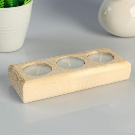Silent Wooden under 3 candles "rectangular", array, 15.5 × 6 × 3 cm-1