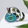Icon "cat" with an aquarium, colored in ferrous metal