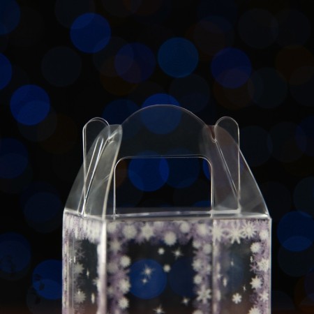 New Year. Box gift New Year's folding PVC "Winter" 4 x 4 x 8 cm.-2