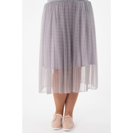 Women's skirt, size 52, gray color-3
