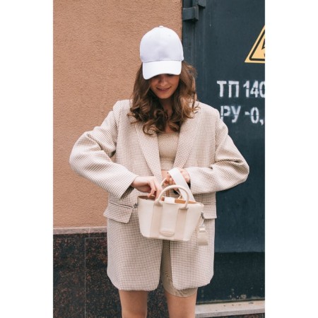 Bag Female Tout with zipper, beige color-5