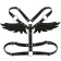 BDSM Podsm Oka-hips, with wings, on the chest, eco-leather, size OS, black