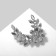 Brooch "Flower" crescent, white color in silver
