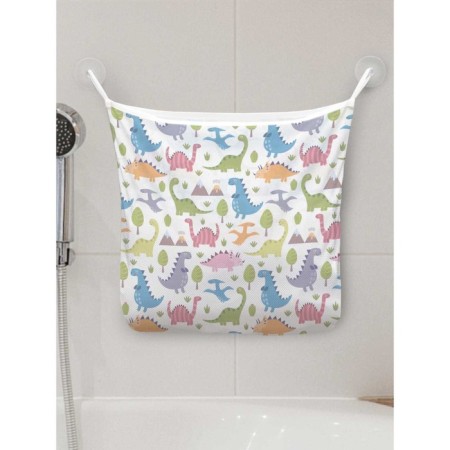 Organizer in a bath on suction cups "Color dinosaurs", for storing toys and trifles, size 33x39 cm