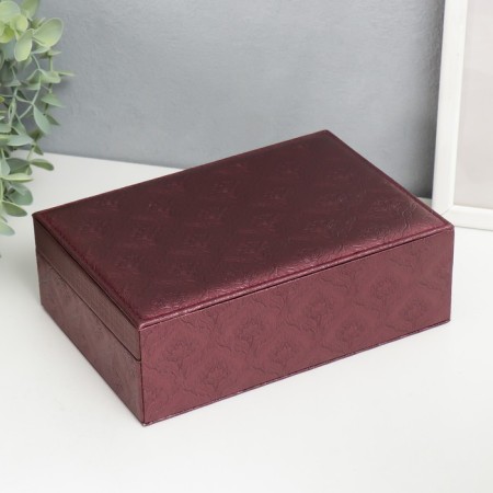 Casket to the leatherette for jewelry "Damascus" wine 7.5x22x15 cm-4