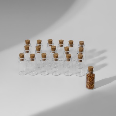 A set of jars for storing little things, d = 1.5 × 3 cm, 18 pcs, in a container, 15 × 8 × 2 cm-3