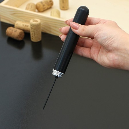 Vacuum corkscrew for wine PENL, 20 cm, black color-7