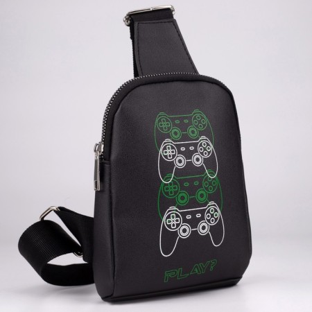 Bag over Play shoulder? Joystick with a zipper, black color-2